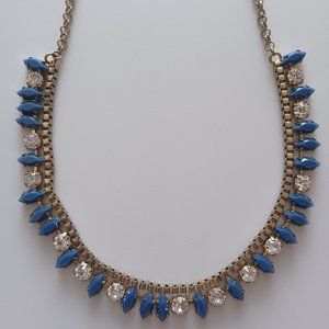 J.Crew Gemstone Gold Tone Adjustable Chain Necklace, Blue, NWT
